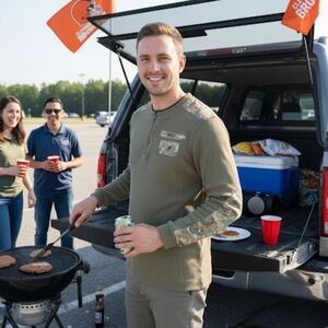 Nike Men's M Olive Cleveland Browns 2021 Salute To Service Henley Long Sleeve